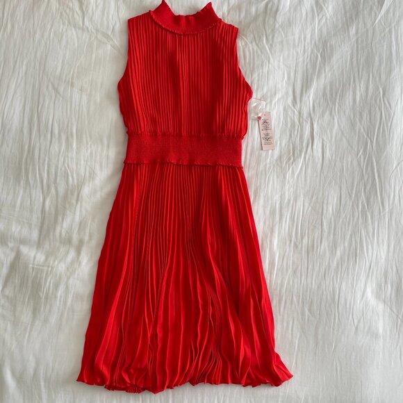 NWT Nanette Lepore Pleated High Neck Dress (sz 8) - Picture 1 of 8
